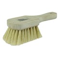Weiler 8" Utility Scrub Brush, White Tampico Fill, Short Handle, Wood Block 44014